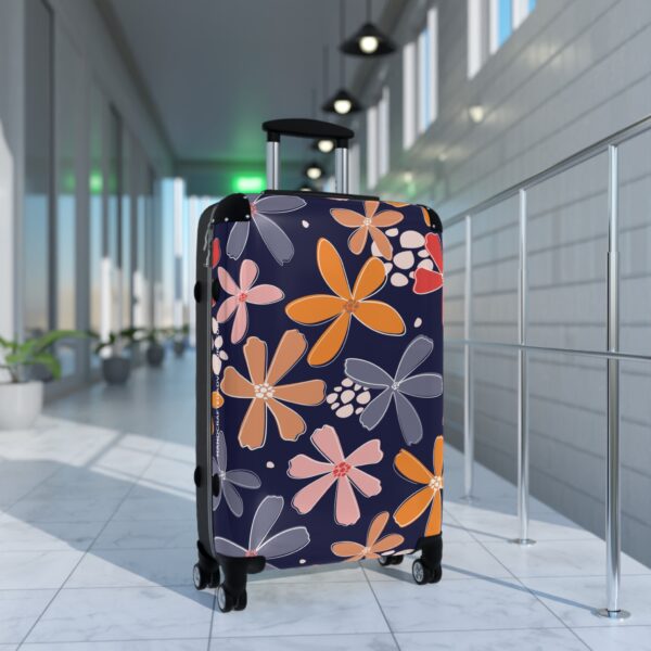 Bloom & Wander: Navy Floral Travel Suitcase - Image 4