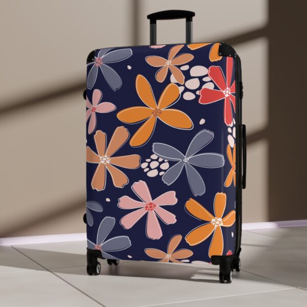 Bloom & Wander: Navy Floral Travel Suitcase - Image 8