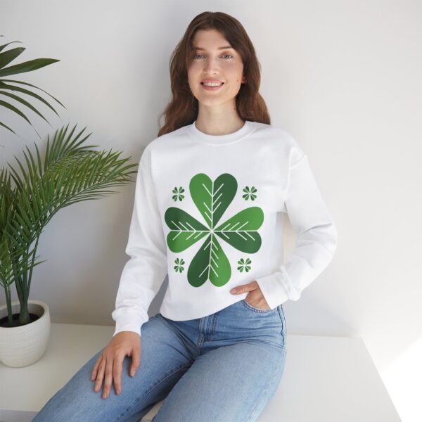 St. Patrick’s Day Shamrock Crewneck Sweatshirt | Cozy & Festive Unisex Pullover - Image 2