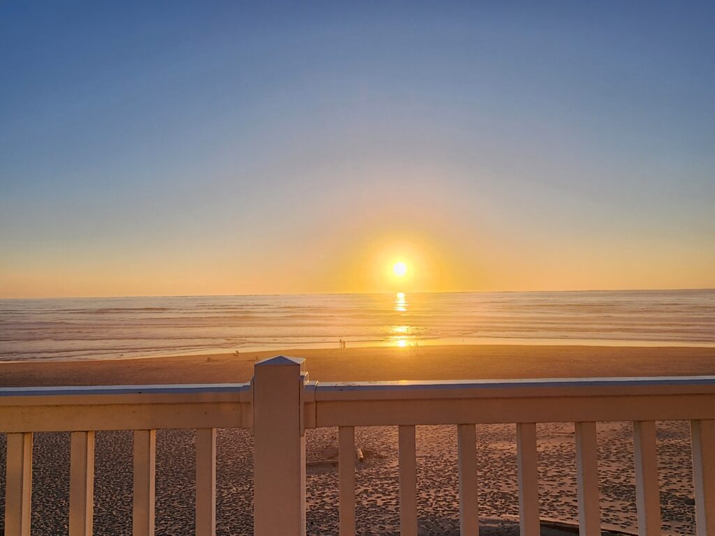 Flexible and present in the moment - watching the sun set at Rockaway beach