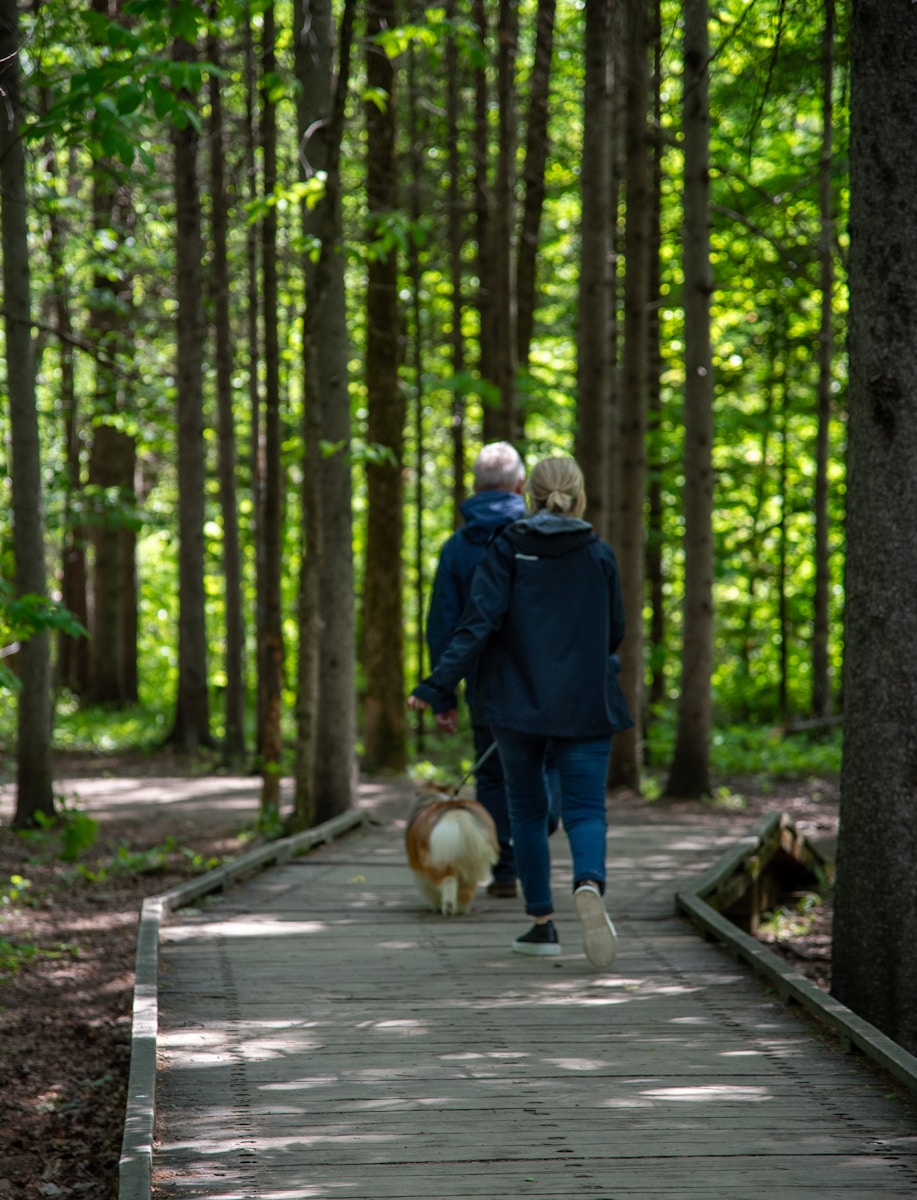Healthy aging for wellness & longevity—an active couple hiking outdoors for strength and vitality