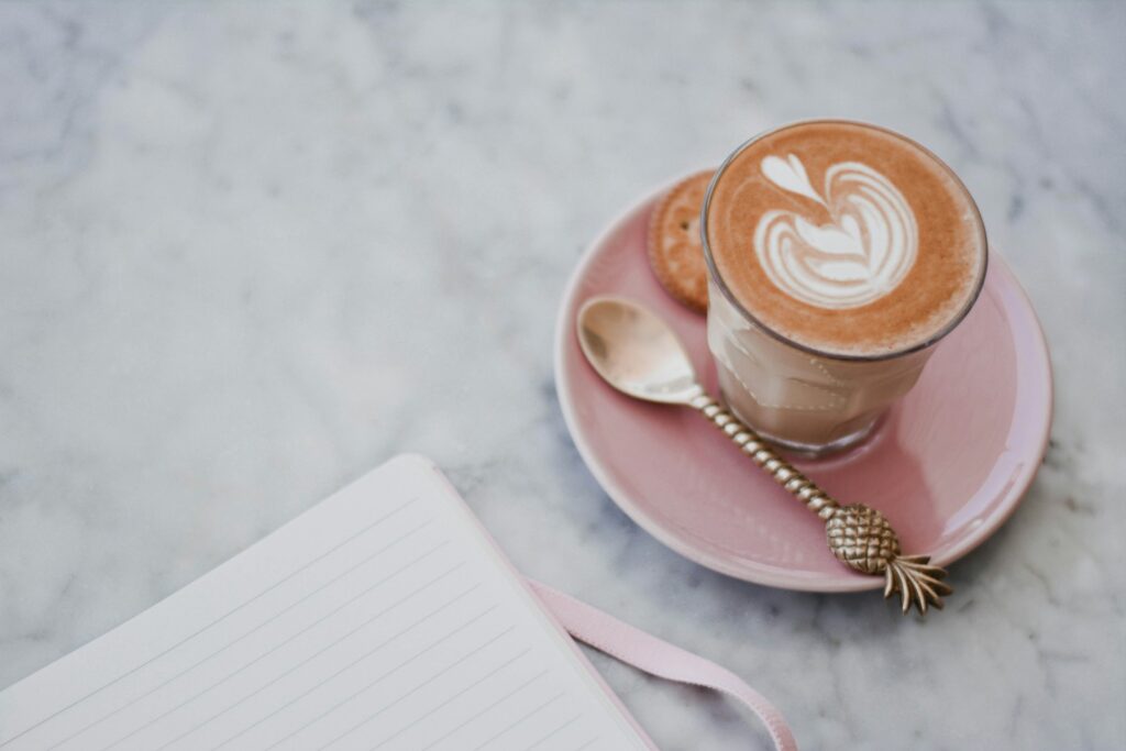 Quiet morning routine with coffee and journaling