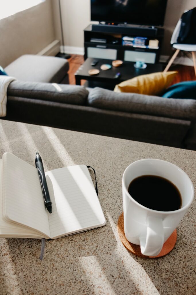 slow morning routine during a staycation reset at home