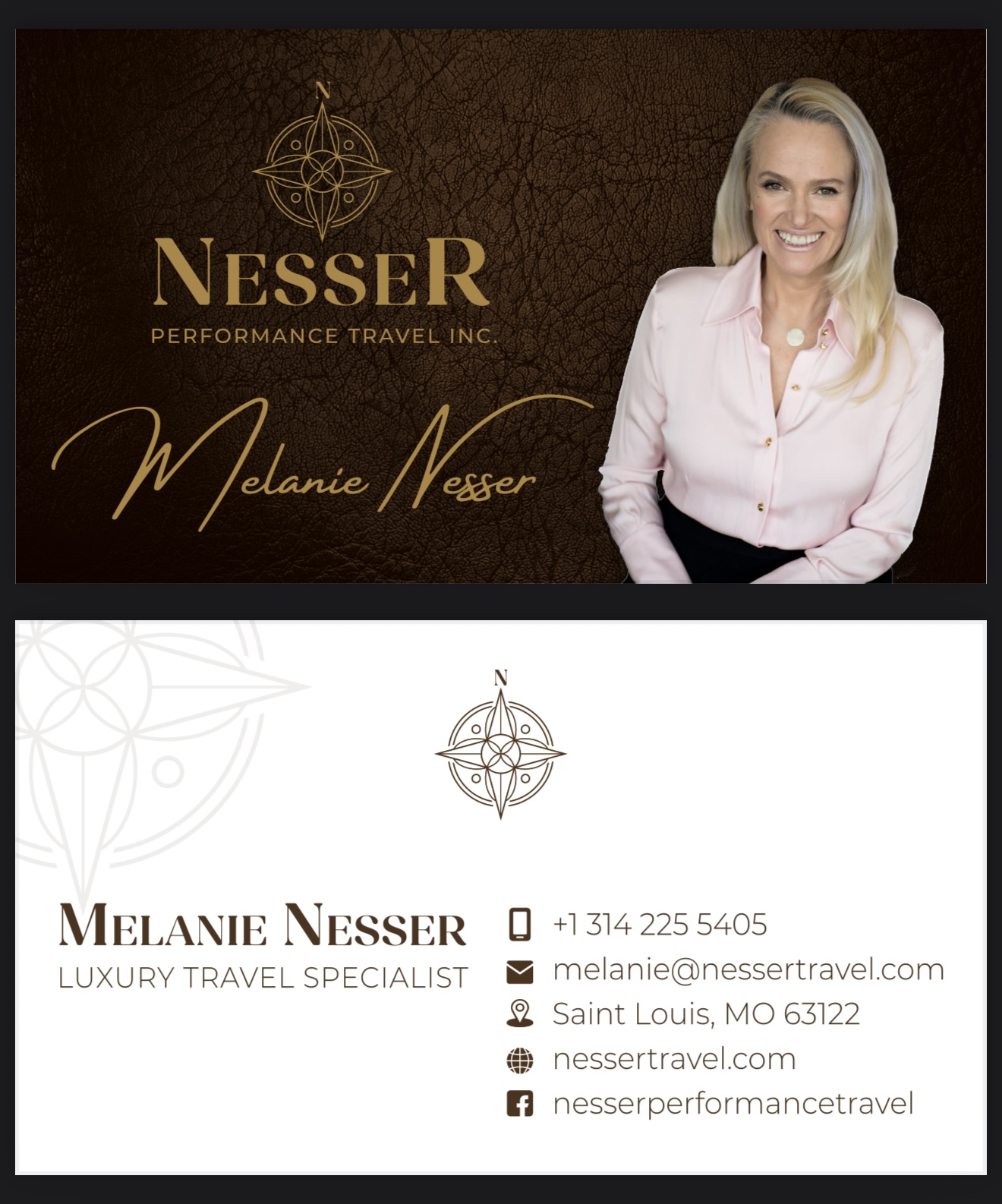 Melanie Nesser Luxury Travel Specialist Nesser Travel Contact Card