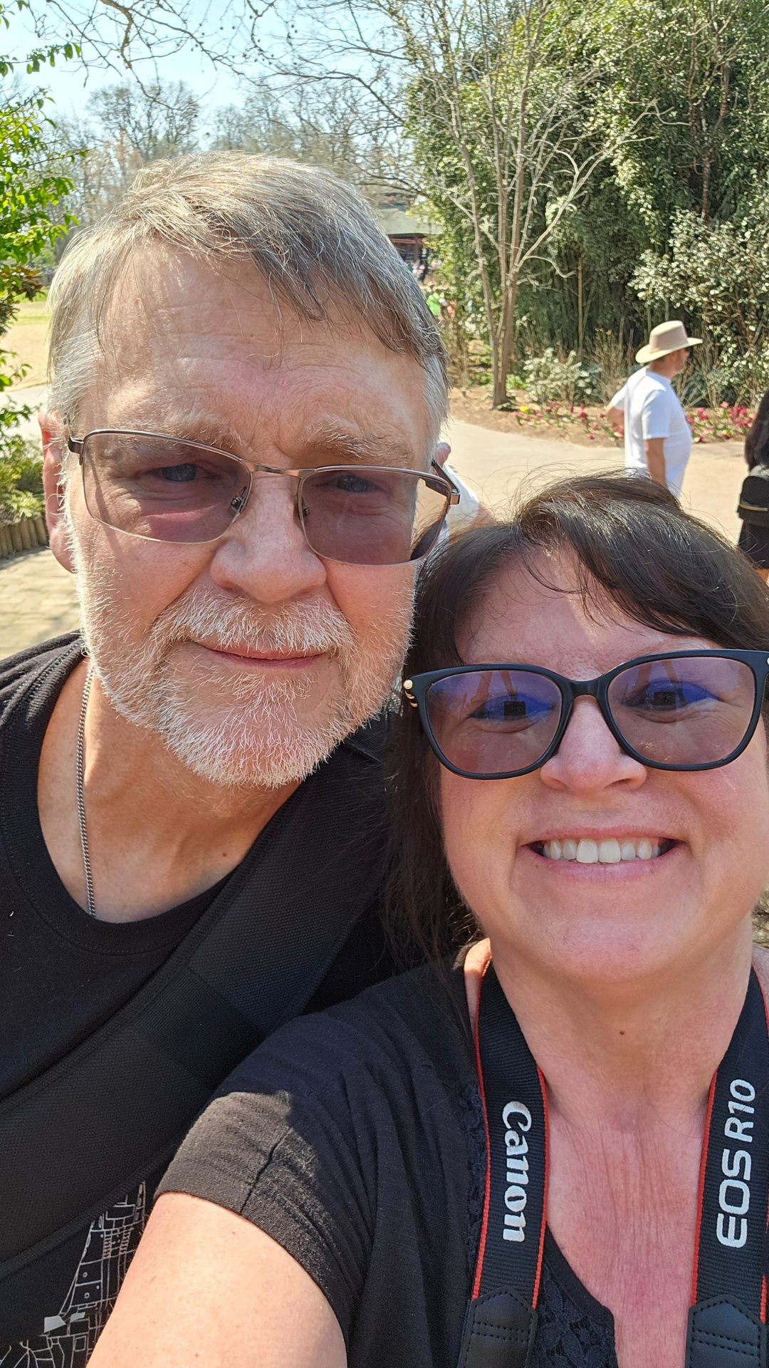 Couple selfie of Krista and Tom during a relaxed and meaningful road trip